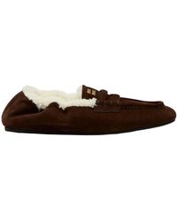 Miu Miu - Ruches Suede Loafers - Lyst