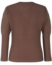 Homme Plissé Issey Miyake - Homme Plissé Issey Miyake Long Sleeved Pleated Top - Lyst