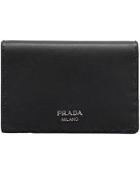 Prada - Antiqued Leather Card Holder - Lyst
