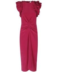 Isabel Marant - Ruffled Twisted-Front Midi Dress - Lyst