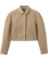 Jacquemus - Ovalo Cropped Denim Jacket - Lyst