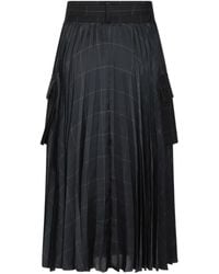 Sacai - Windowpane Satin Skirt - Lyst