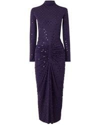 Alaïa - Crystal-Embellished Knitted Midi Dress - Lyst