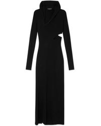 Versace - Cut-Out Long Sleeved Hooded Maxi Dress - Lyst