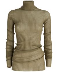Quira - Cutout Tie-Back Ribbed Knitted Top - Lyst
