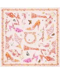 Ferragamo - Ferragamo Eden Shoes Printed Square Scarf - Lyst