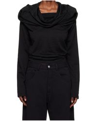 MM6 by Maison Margiela - Hooded Long-Sleeved Knitted Jumper - Lyst
