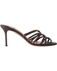 Aquazzura - Raffia-Trimmed Cord Mules - Lyst
