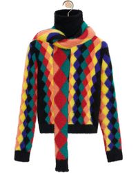 Loewe - Argyle High Neck Sweater - Lyst