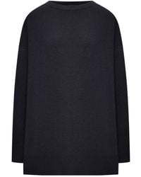 Transit - Stretch Viscose And Wool Oversize Knit With Boat Neckline And Ribbed Inserts - Lyst