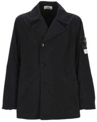 Stone Island - Long-Sleeved Button-Up Coat - Lyst