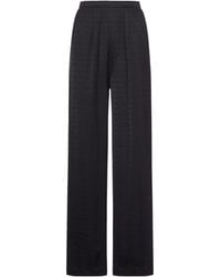 Balenciaga - Viscose Trousers With Allover Tone-On-Tone Logo - Lyst