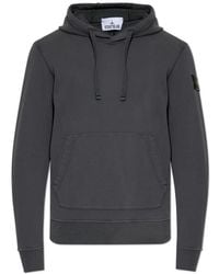 Stone Island - Logo Patch Drawstring Hoodie - Lyst