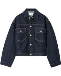 FRAME - Button Denim Jacket - Lyst