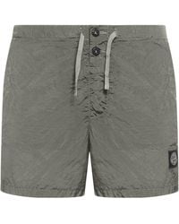 Stone Island - Compass Patch Mid-Rise Swim Shorts - Lyst