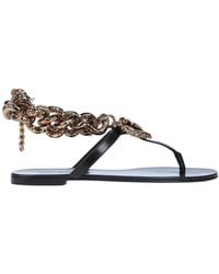 Dolce & Gabbana - Two-Tone Leather Flip-Flop Sandals - Lyst