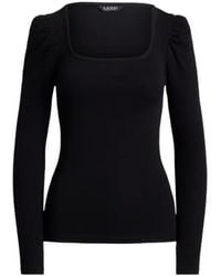 Ralph Lauren - Square-Neck Puff-Sleeve Top - Lyst