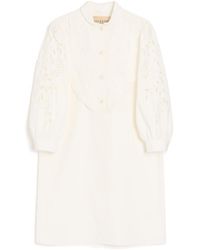 Valentino - Embroidered Poplin Shirt Dress - Lyst