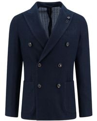 Lardini - Double-Breasted Blazer Jacket - Lyst