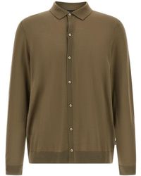 BOSS - Boss Button-Up Knitted Polo Cardigan - Lyst