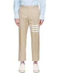 Thom Browne - Stripe-Print Cotton Straight-Leg Trousers - Lyst