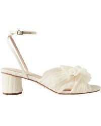 Loeffler Randall - Dahlia Leather-Like Trimmed Plissé-Organza Sandals - Lyst