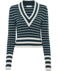 Chloé - Chloé V-Neck Striped Knit Jumper - Lyst