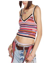 DSquared² - Striped Knitted Tank Top - Lyst