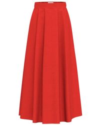 Marella - Pleated Linen Skirt - Lyst