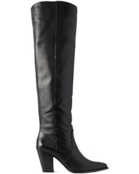 Stuart Weitzman - Solid-Color Leather Knee Boots - Lyst