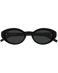 Saint Laurent - Sl 567 Plump Oval-Frame Sunglasses - Lyst