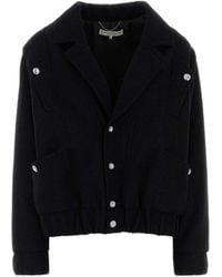 Alessandra Rich - Tweed Boucle Oversized Bomber Jacket - Lyst
