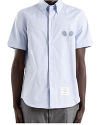 Thom Browne - Racket-Embroidery Short-Sleeve Shirt - Lyst