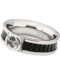 Gucci - Interlocking Crystal Ring - Lyst