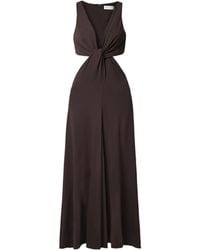 Michael Kors - Cutout Stetch-Jersey Midi Dress - Lyst