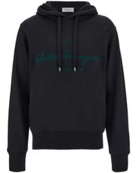 Ferragamo - Embroidered-Logo Hoodie - Lyst