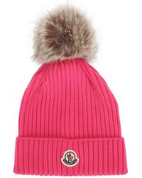 Moncler - Pom-Pom Ribbed Beanie Hat - Lyst