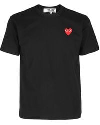 COMME DES GARÇONS PLAY - Cotton Heart Logo Patch Tee - Lyst