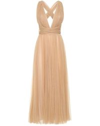 Maria Lucia Hohan - Pleated Tulle Midi Dress W/ Low Back - Lyst