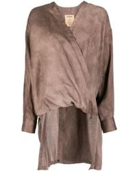 Uma Wang - V-Neck Asymmetric Blouse - Lyst