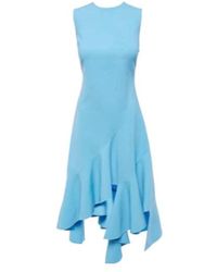 Oscar de la Renta - Asymmetrical Wool-Blend Midi Dress - Lyst