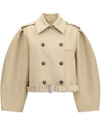 Ganni - Double-Breasted Belted Jacket - Lyst