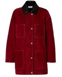 Nour Hammour - Barn Leather-Trimmed Suede Jacket - Lyst