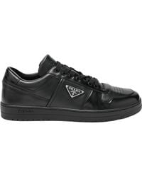 Prada - Leather Triangle-Logo Sneakers - Lyst
