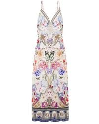 CAMILLA - Monserate Magic Crystal-Embellished Floral-Print Linen Maxi Dress - Lyst