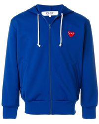 COMME DES GARÇONS PLAY - Comme Des Garçons Play Heart Logo Patch Zip-Up Hoodie - Lyst