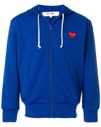 COMME DES GARÇONS PLAY - Comme Des Garçons Play Heart Logo Patch Zip-Up Hoodie - Lyst