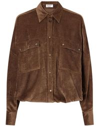 Brunello Cucinelli - Corduroy Drawstring-Hem Shirt - Lyst