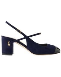 Jennifer Chamandi - Patent Leather-Trimmed Suede Slingback Pumps - Lyst