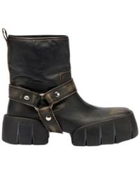 DIESEL - D-Tex Strap-Detail Leather Boots - Lyst